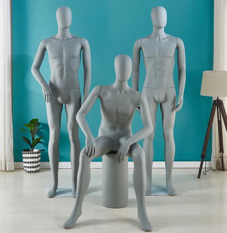 Plastic glossy white male manikin men mannequins for clothing