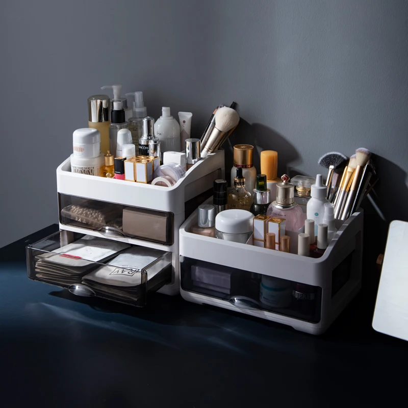 Factory Drop-Shipping Fast Dispatch Direct Multifunction Clear Plastic Desk Drawer Cosmetic Beauty Makeup Organizer Storage Box