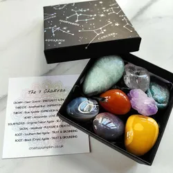 Wholesale High Quality Crystal Healing Reki Chakra Crystal Set Kit Gift Box