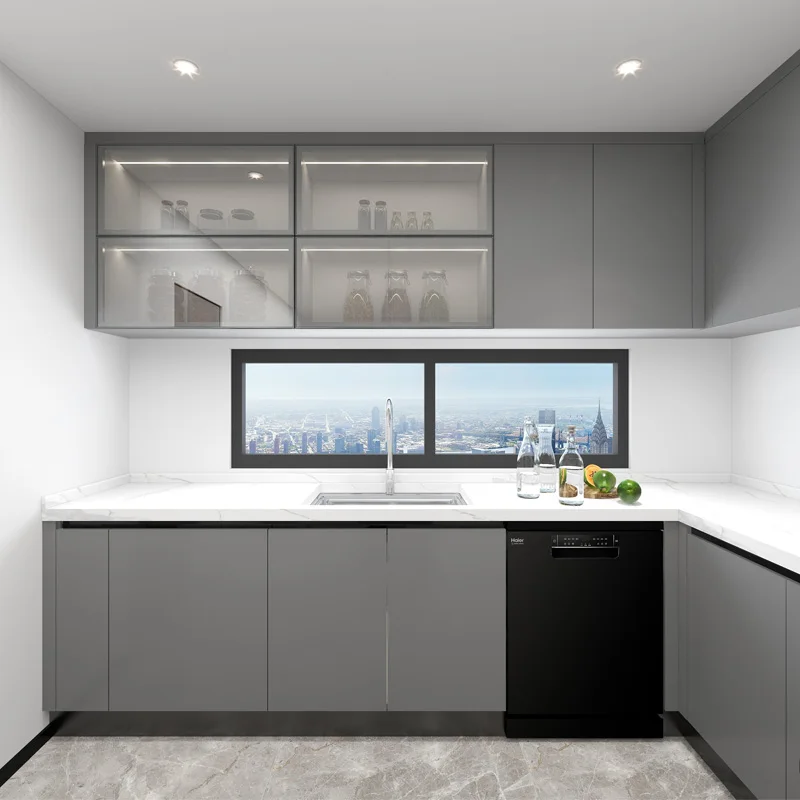 Elegant Modular Kichen Cabinet Modern Kitchen Furniture Luxury Designs for Small Kitchens in Prefab House