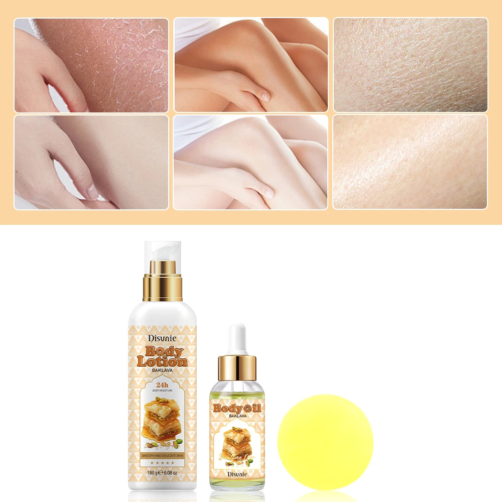 Oem Baklava Perfumed Body Care Sets Products Moisturizing Lightening Bath Soap Essential Oil Fragrance Body Lotion