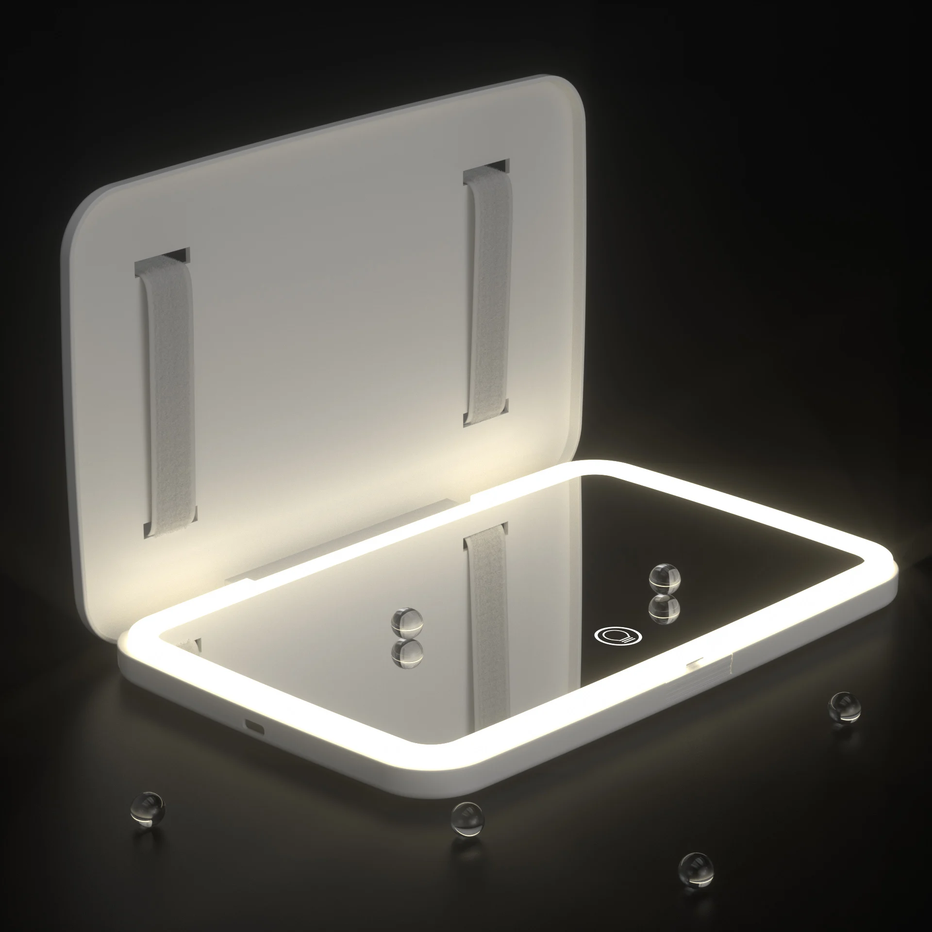 Led Car Visor Makeup Mirror 3-color Switch Dimmable lighting Type c Rechargeable Vehicle Cosmetic Vanity with 5X Magnification