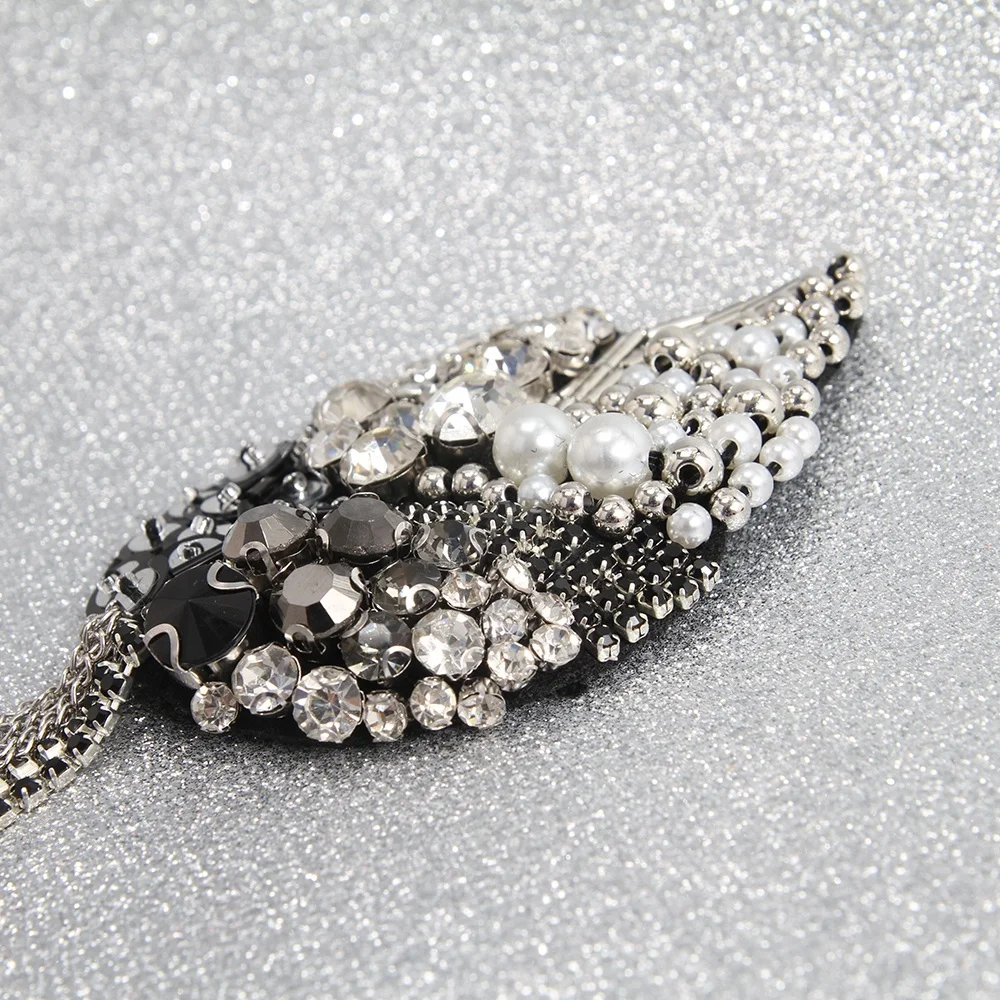 Kavatar Wholesale  Indian Patches Vintage rhinestone beaded patches for clothing 3D Beaded patches for clothing