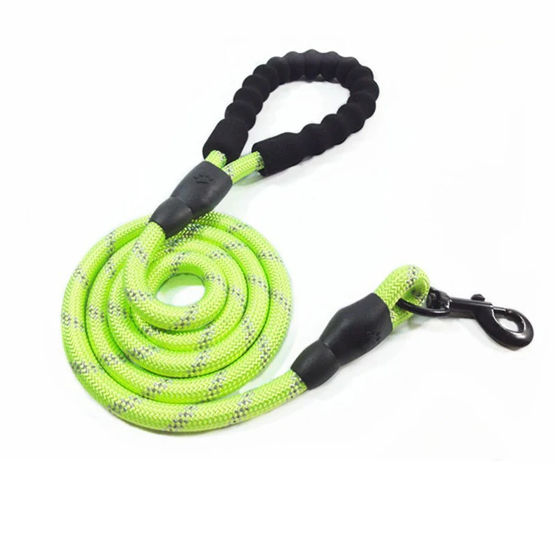Большой 1,5 м все включено пены ручка Светоотражающие тяги собаки поводок собаки тяги круглый Канат