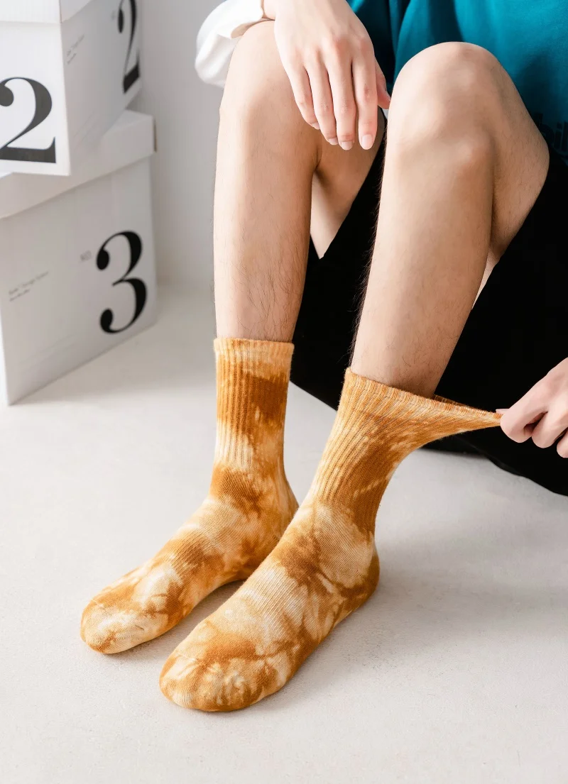 Quentin Spring Summer Custom Logo Hip Hop Tube Socks Wholesale Cotton Compression Tie Dye Socks