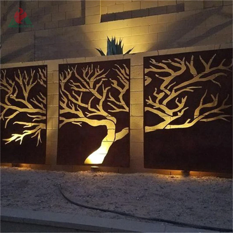 Laser Cut Metal Fence Privacy Panels For Outdoor Garden Fencing custom corten steel metal privacy screens