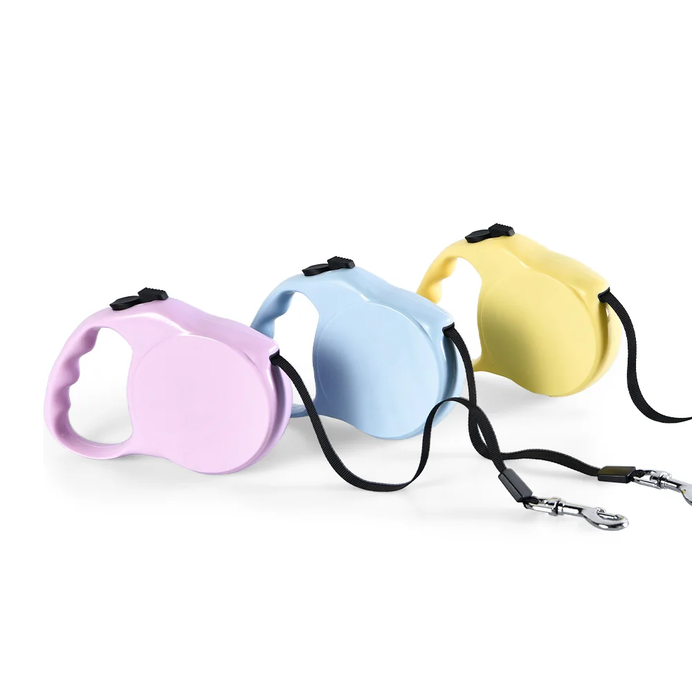 OEM Custom Colourful Pet Auto Retractable Dog Leash Traction Tape 5M Novel Shape Retractable Dog Leash with One-key lock