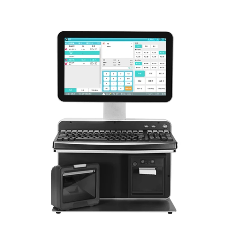 kiosk dual screen 14inch touch pos terminal machine all in one pos software android Mobile POS System retail Cash Register