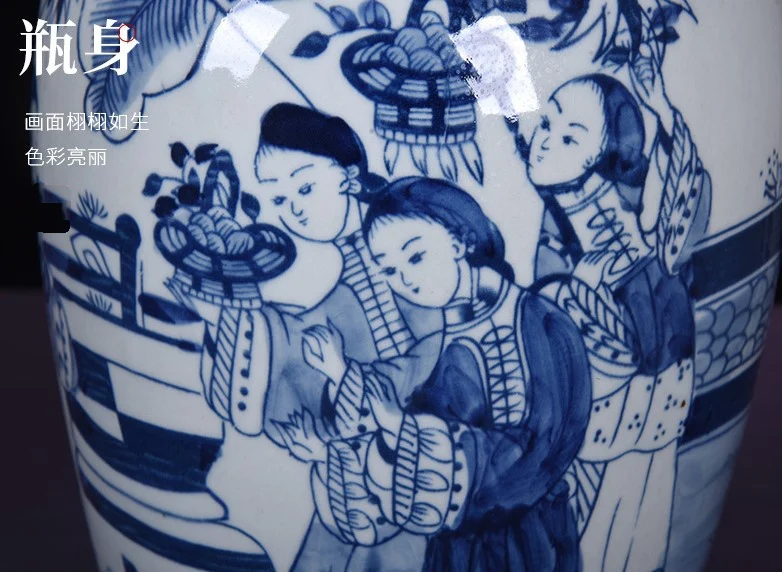 Китайская Ретро синяя и белая банка для конфет в форме яблока аксессуары украшения дома фарфоровая настольная Высокая Цветочная ваза