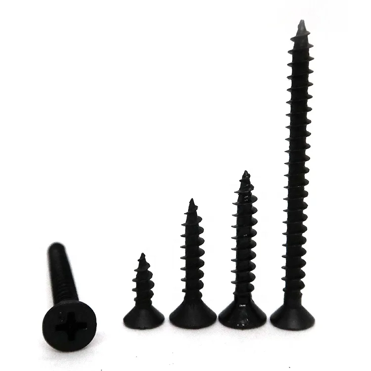 Competitive Price Wood Work M5 Black Oxidation Countersunk Head Phillips Fully Threaded Chipboard Screw