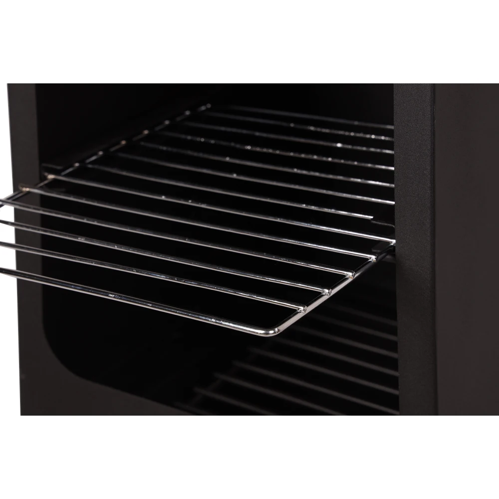 Modern Design Multi Functions Outdoor Fire Pit Bbq Firewood Black Metal Wood Fireplace With Bbq Grill