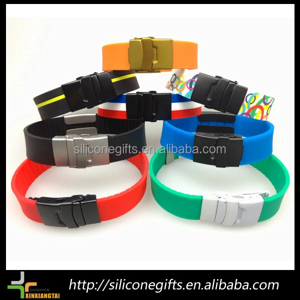 Cheap customized Personalized  bracelet custom silicone stainless steel  plate silicone bracelet