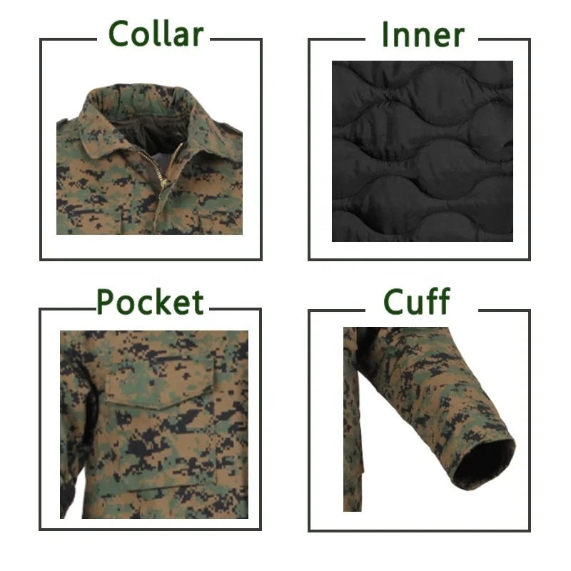 security guard uniform design China XinXing Marpat Camouflage ECWCS Water Resistant Parka Jacket