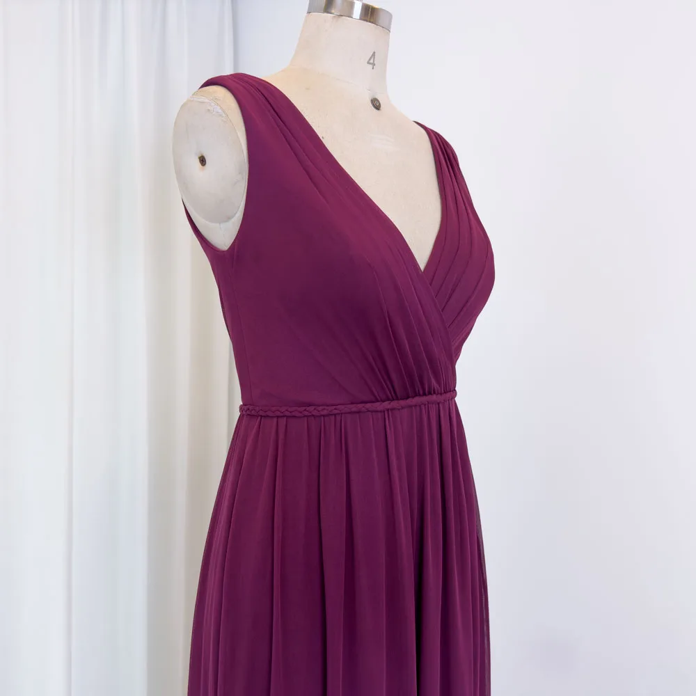 TEENYEE Fashion V-Shaped Back Bridesmaid Dress Evening Party Dresses Women Wedding Dresses Elegant