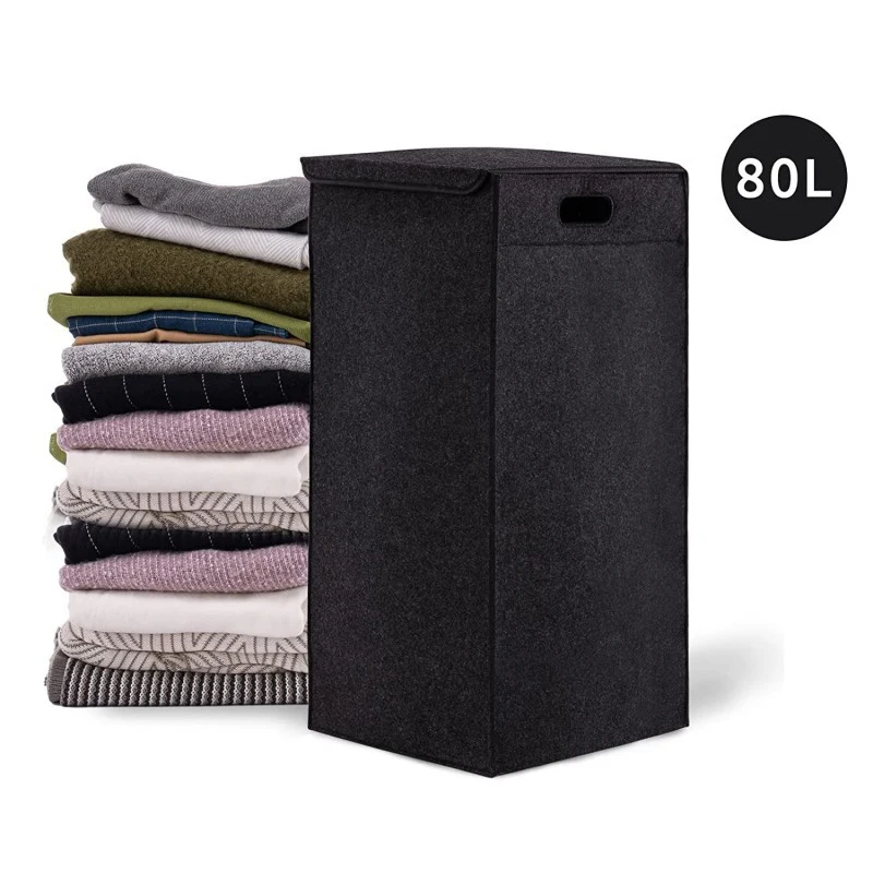 Складная складная корзина для одежды с крышкой