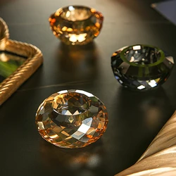 Custom Empty Luxury Heat Resistant Glass Lotus Supplies Crystal Halloween Candle Holders, Lanterns And Candle Jars Bowls