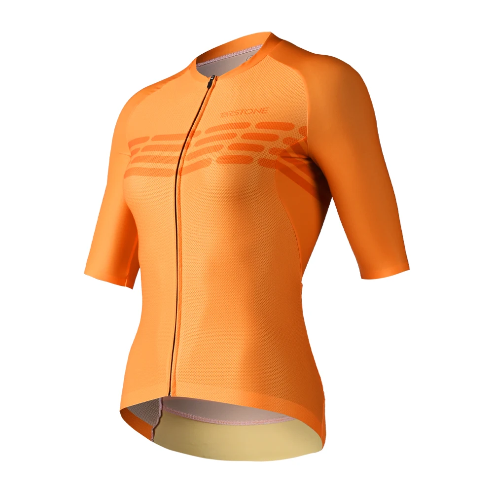 Tarstone OEM Women Cycling Jersey Road Bike Shirt Short Sleeve cycling jersey custom transfer printing with 3 Rear Pockets