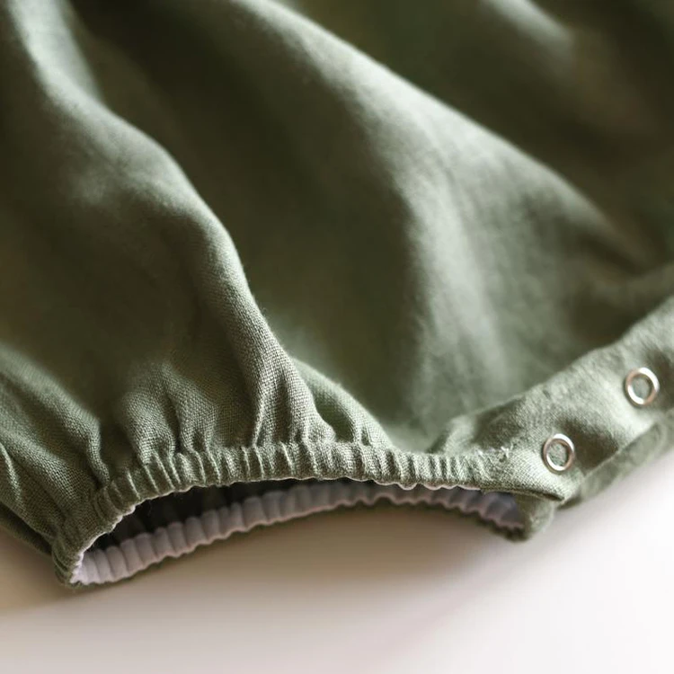 Cotton Linen Bubble Sweet Baby Girls Long Sleeve Romper Bubble Clothing