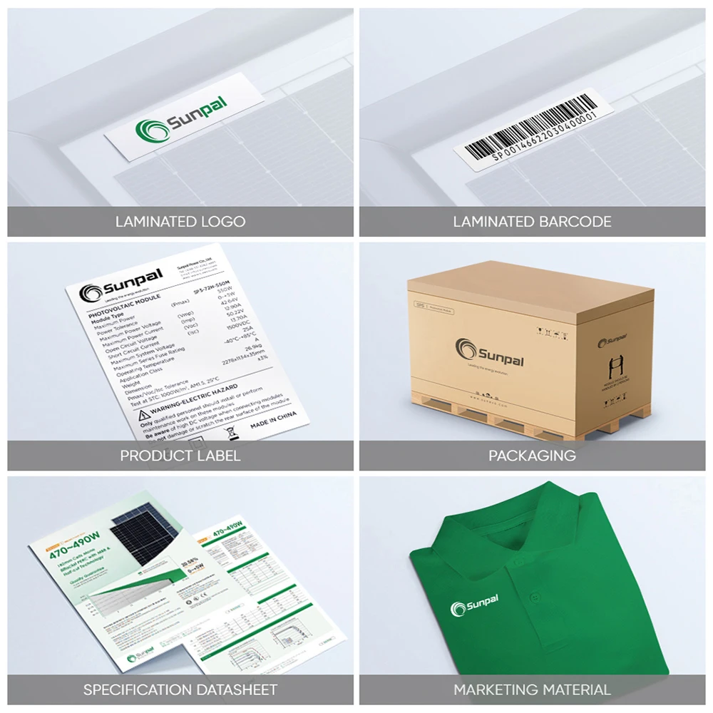 Sunpal Europe Stock HJT Solar Panel 410 430 435 440 445 450 W Solar Modules PV BiPV Solar Photovoltaic Panel