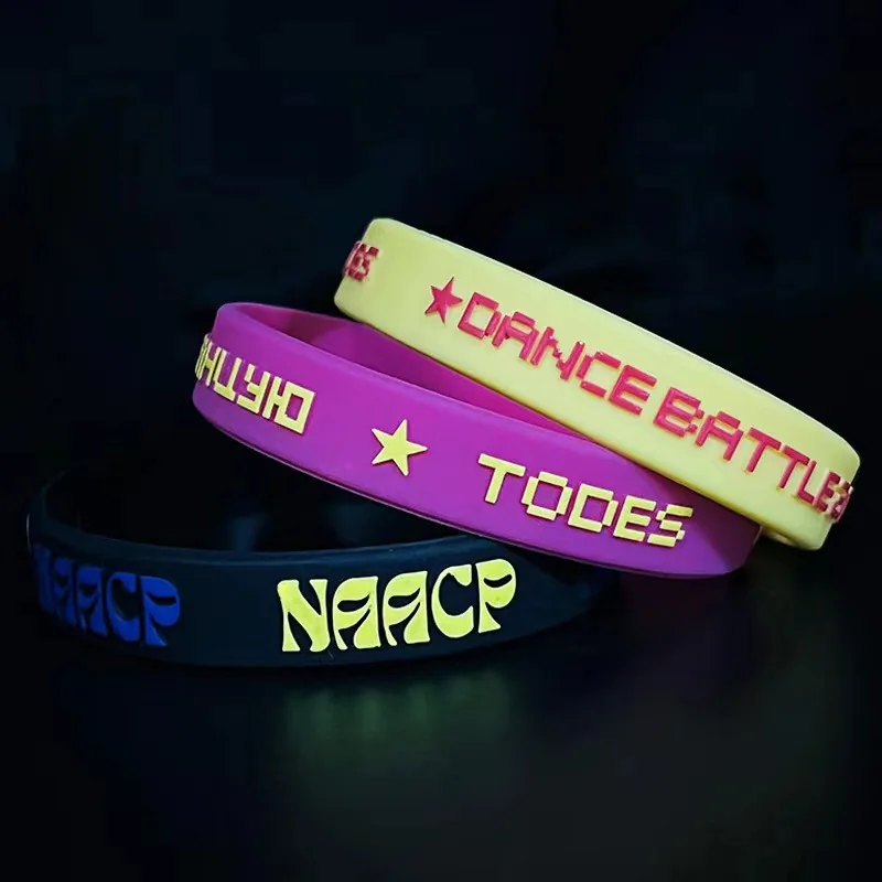 Custom logo silicone wristbands fashion Fashion Embossed Rubber Bracelet Customizable Design Silicone Wristbands