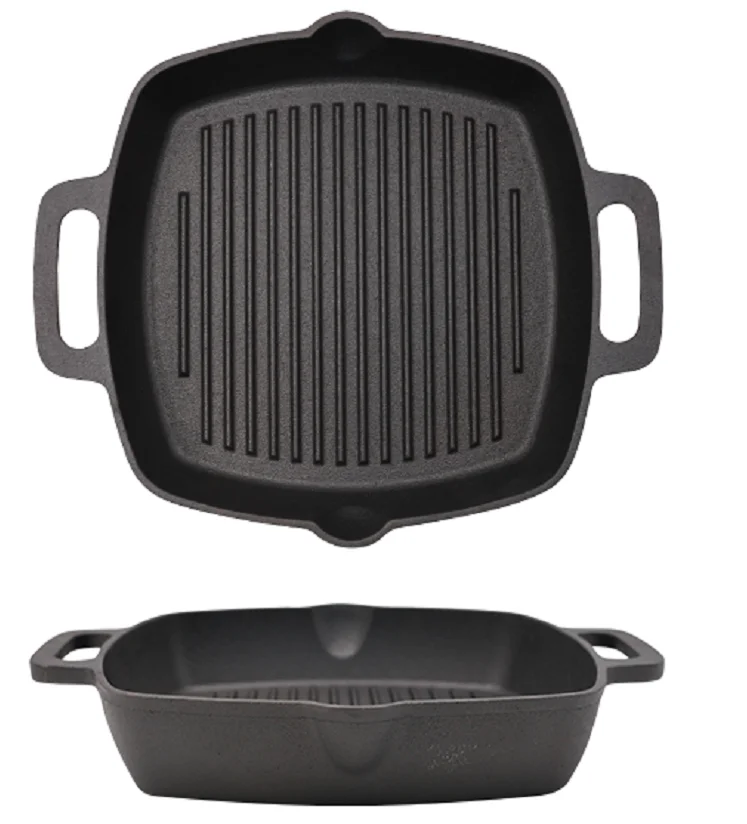 iron cast square home outdoor Japan korean bbq grill griddle pan grill bbq outdoor camping pan cookware sets