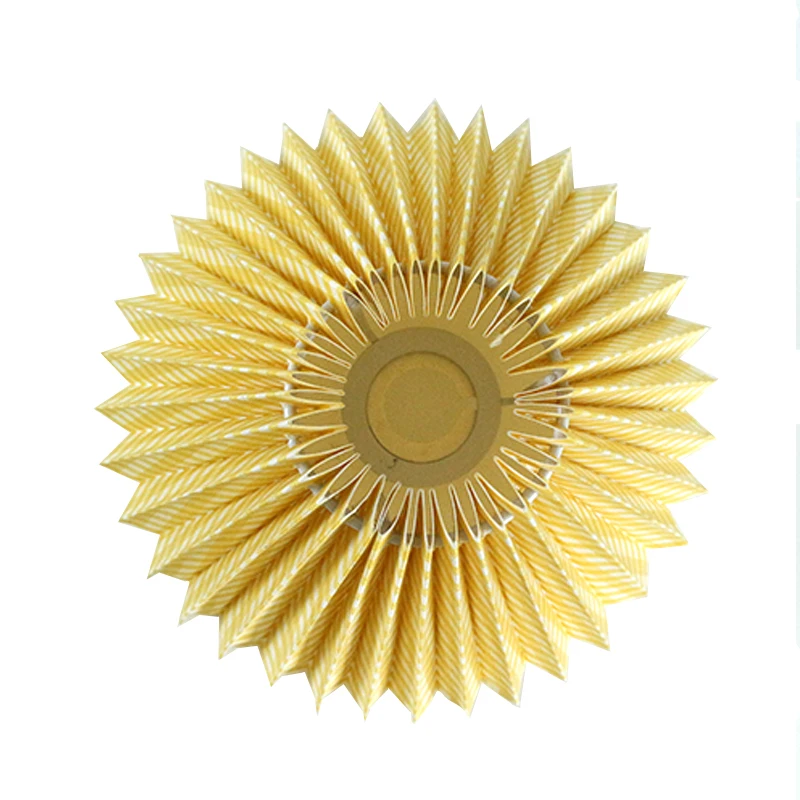 Hot Sale Small Yellow Tartan Plaid Fabric Pleated Lampshade Gathered Fabric Table Lamp Shades