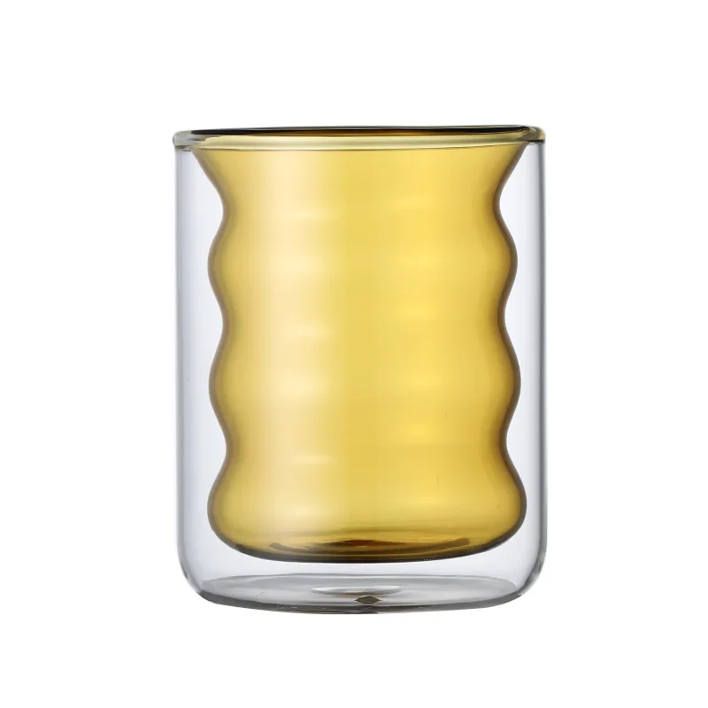 Fashion design Creative Glass Cup Small Double Wall Glass Mug