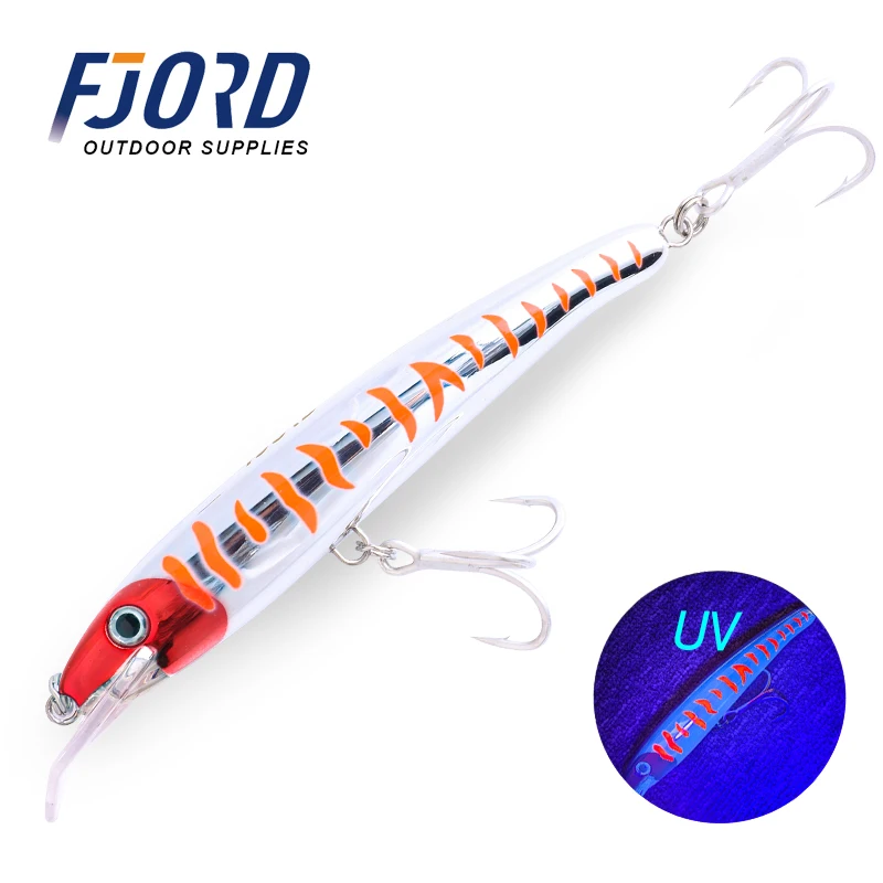 FJORD New Deep Depth Trolling Minnow 160mm 33g Hard Plastic Fishing  Glow and UV Effect Floating Minnow Lure For Saltwater