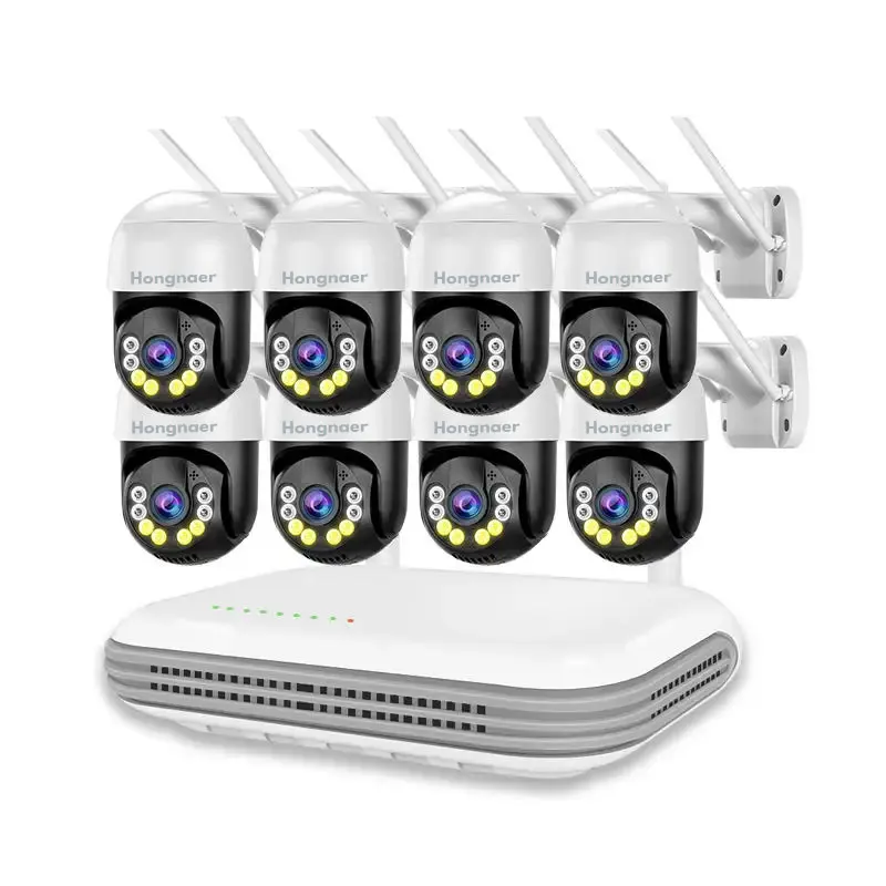 2MP iCSee XMEye Pro 8CH NVR 8PCS Cameras WiFi Kit Outdoor Two Way Audio WiFi Network PTZ Camera NVR Kit Home CCTV Camera System
