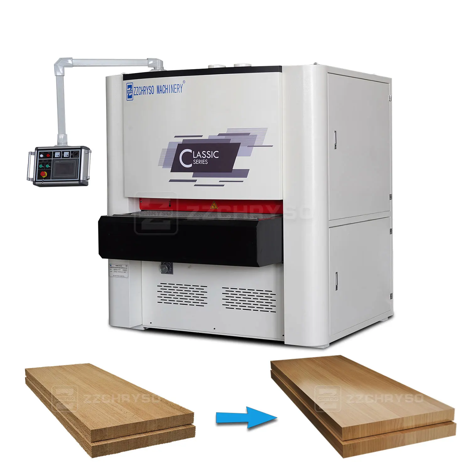 Automatic Wood Panel Sanding Wire Brush Machine for Cabinet Door and Floor