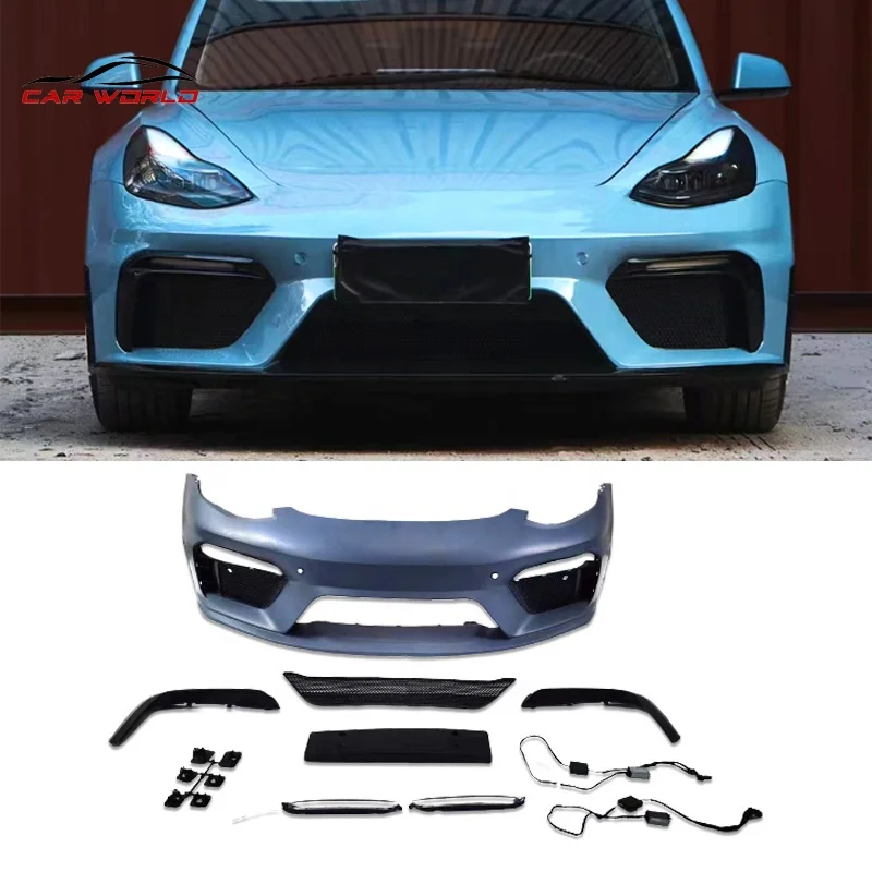 Car Front Bumper for Tesla Model 3 2019 2020 2021 2022 Changer 911 Gt4 Body Kit Auto Parts