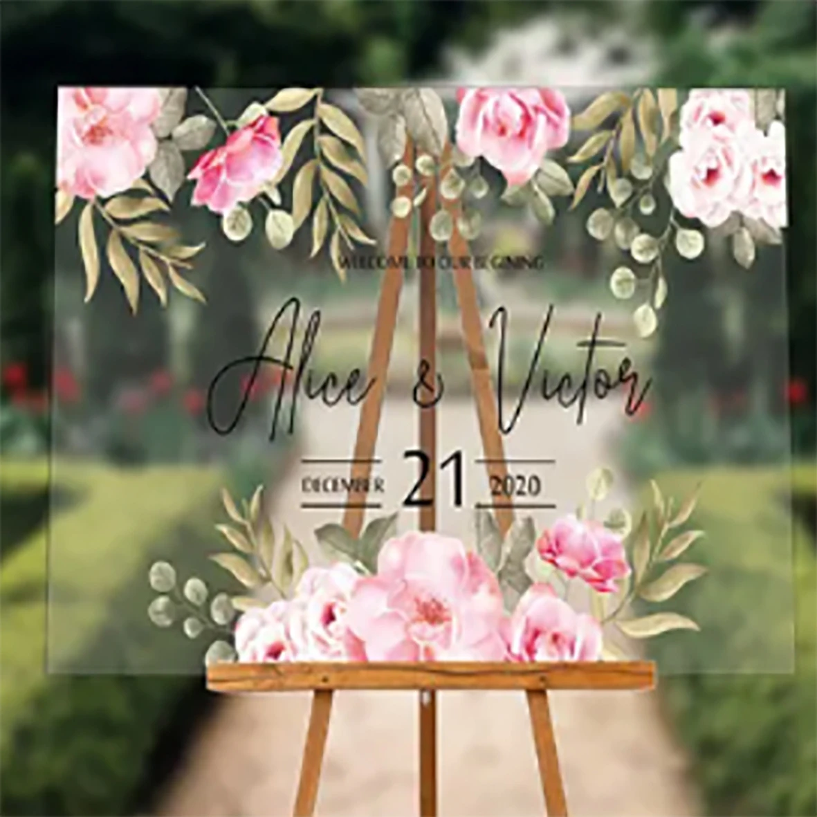 Customized High Quality Wedding Ceremony  3mm 5mm 7mm UV Printing Acrylic Sign Board For Wedding Signage
