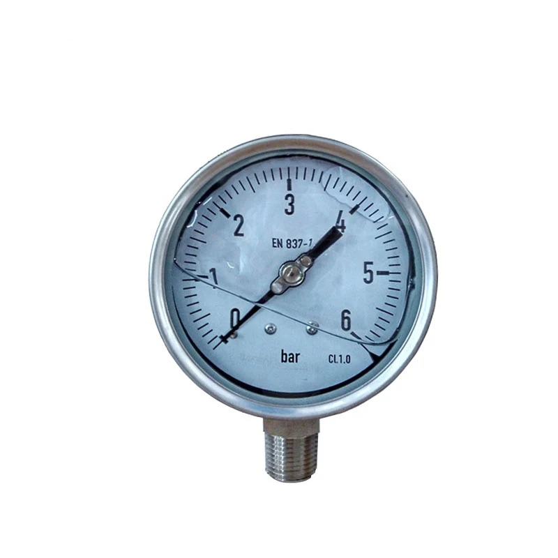 
Stainless steel shock-resistant mechanical pressure gauge 