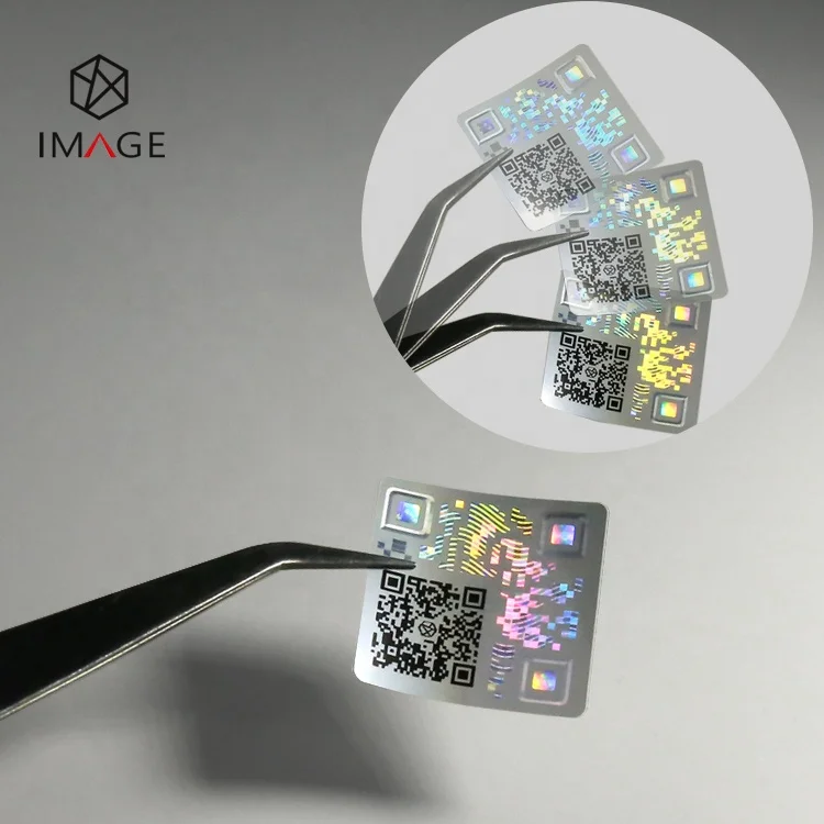  3D изготовленный на заказ самоклеящиеся QR код безопасности голографическая с мерами защиты от