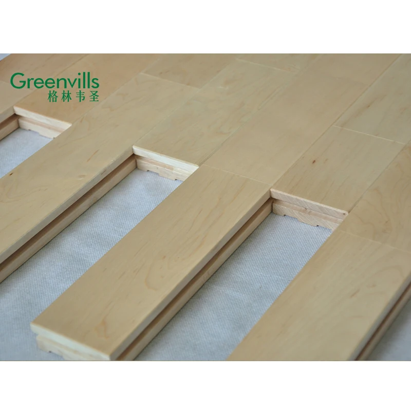 Basketball court flooring Chinese maple birch, solid wood flooring
