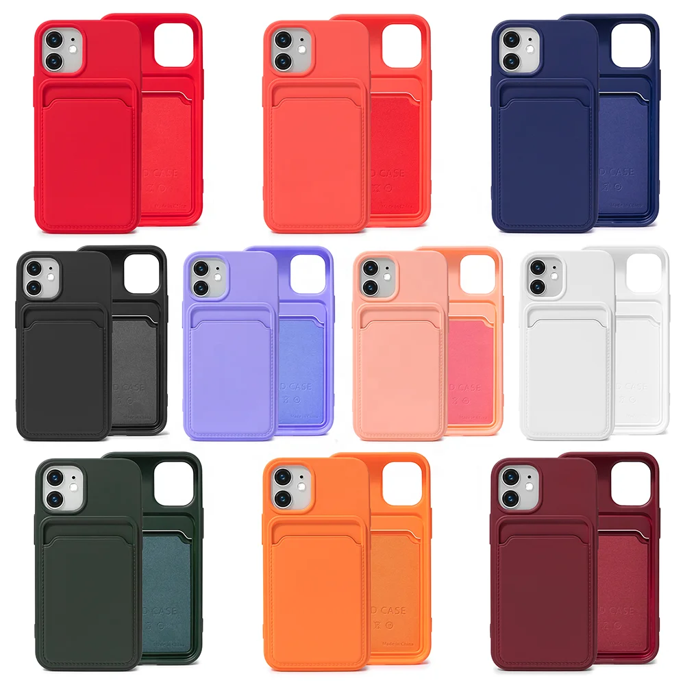 Luxury Quality soft TPU silicon cover mobile phone bags & cases for IPhone with ID Credit bank card holder