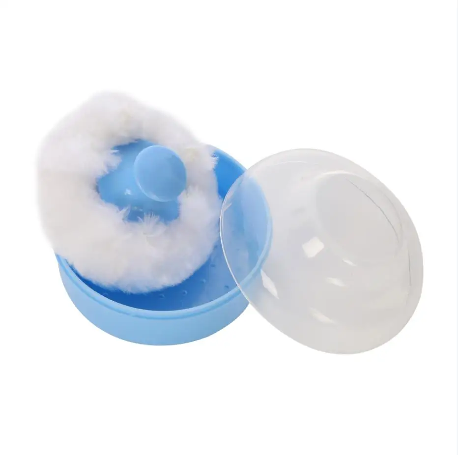 2pcs-Baby Body Cosmetic Powder Puff Kit Sponge Box Case Container