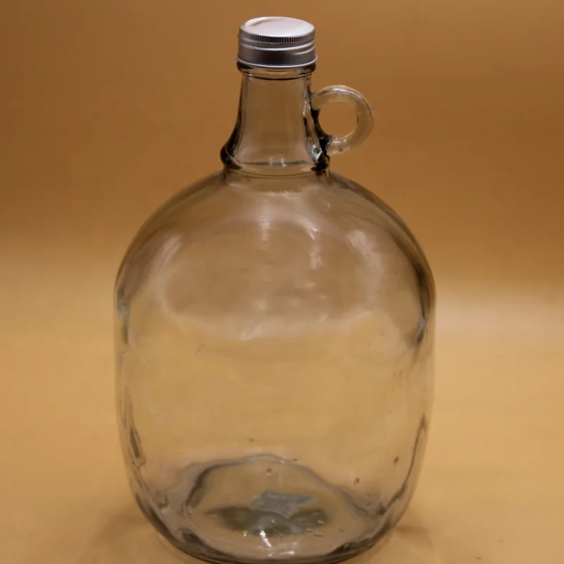 3.9 liter Clear Bottle With Single Ear Handle/California Glass Bottle for Wine Vodka
