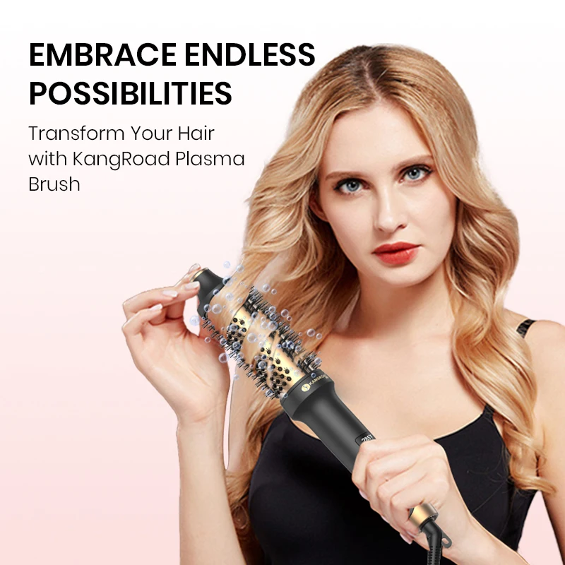 electrical heated curler brush Ceramic Glaze Coating Barrel Fast Heater Styling Comb LCD Digital Display Hair Curler Brush