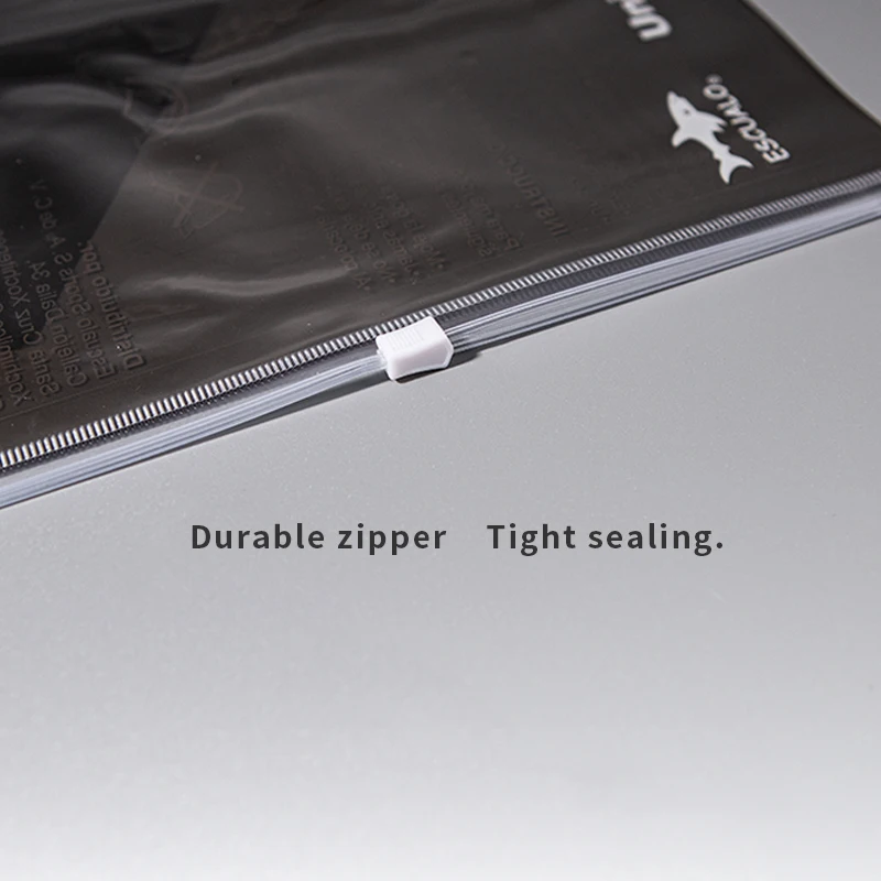Wholesale plastic bag packaging customized pattern color size HD frosted pvc matte black zipper bag on sale