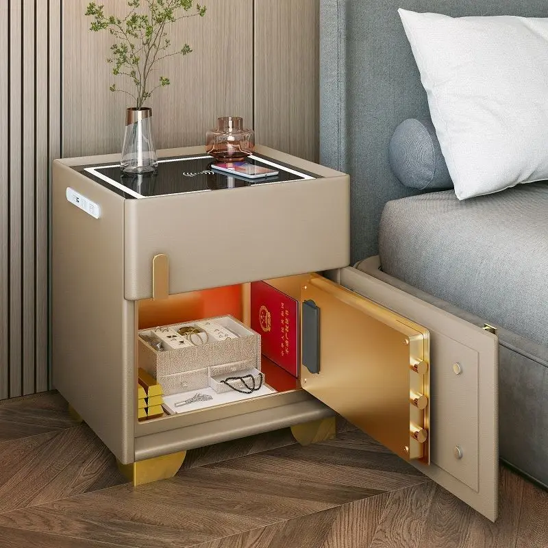 New Modern Usb Wireless Charging Nightstand Multifunctional Home Furniture Safe Smart Bedside Tables for Bedroom