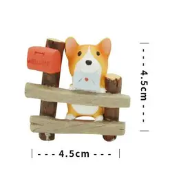 Полимерные Мультяшные корги, украшения для сада, Мини цветочный горшок