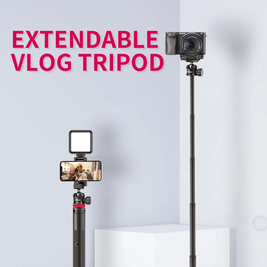 Ulanzi MT-44 Extend Livestream Tripod Stand 42inch Tripod with Phone Mount Holder Vertical Shooting Phone DSlR Camera Tripods