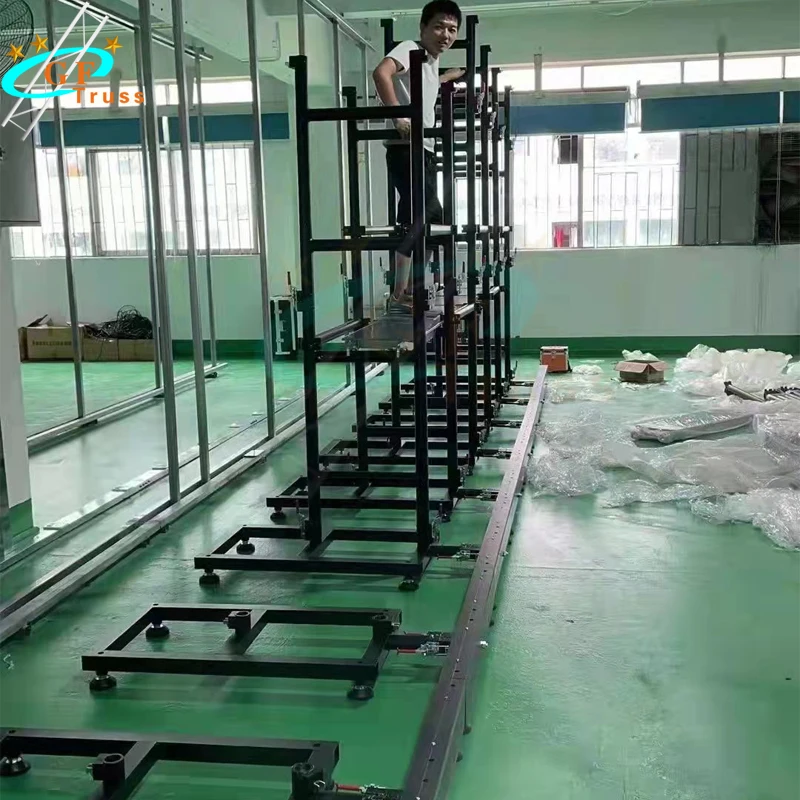 Length 5m Height 3m LED Video Displays Screen Wall Support Stacking Systems For 500X1000mm Cabinets