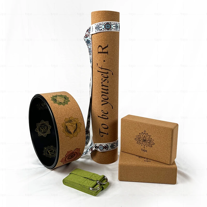 Yoga Blocks with Logo Recycled Organic Cork Yoga Brick Wooden Yoga Block For Fitness