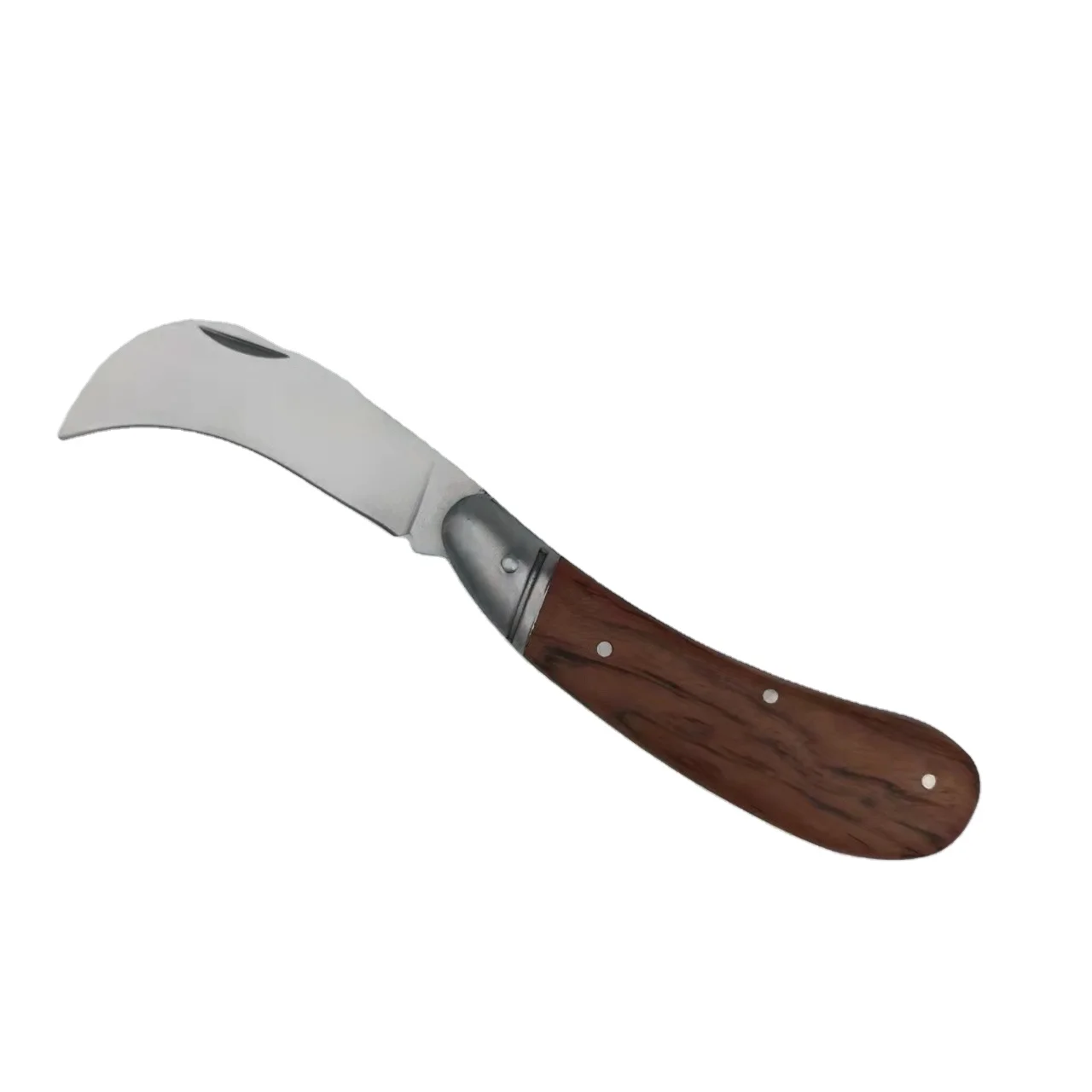Stainless steel Mushroom Picking Wooden Handle Pocket Folding knife