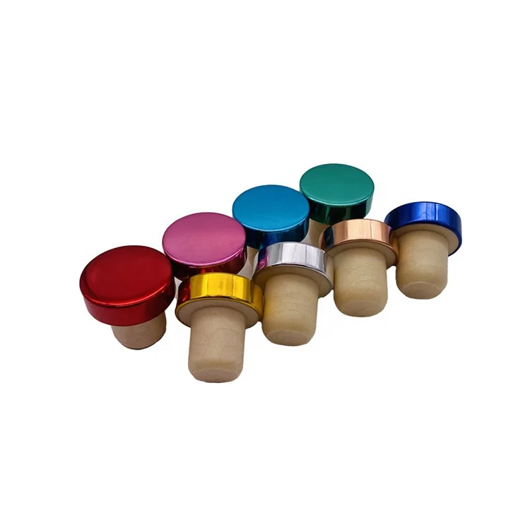 Factory Direct Sale T-shaped Zamak Metal Plastic Wood Liquor Brandy Spirits Tequila Vodka Gin Rum Bottle Synthetic Cork