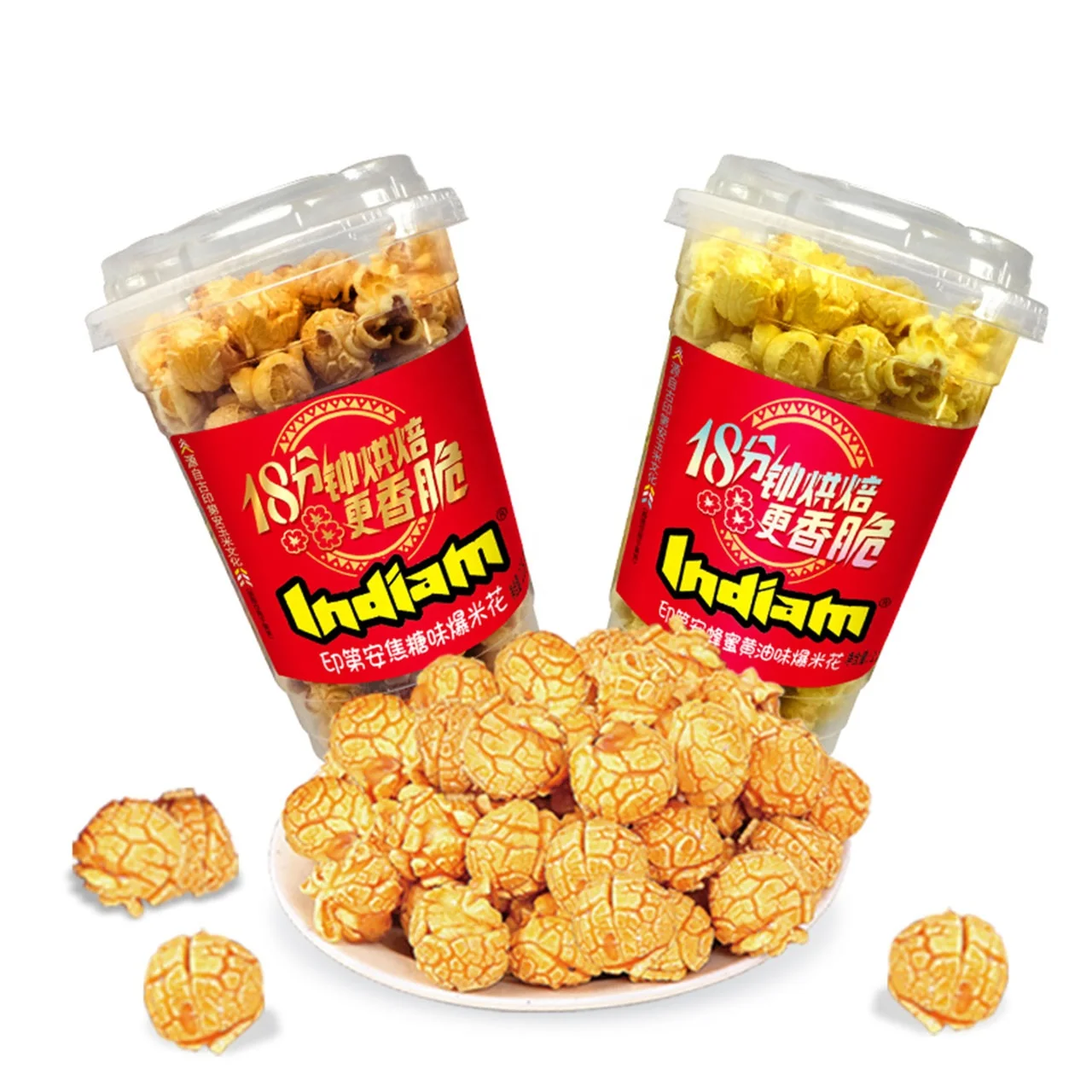 Chinese leading brand snacks non- fried baked popcorn
