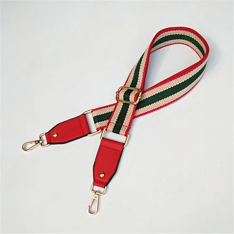 2021 New Woven Webbing Leather Ends Cross body Bag Adjustable Wide Shoulder Straps for Bags