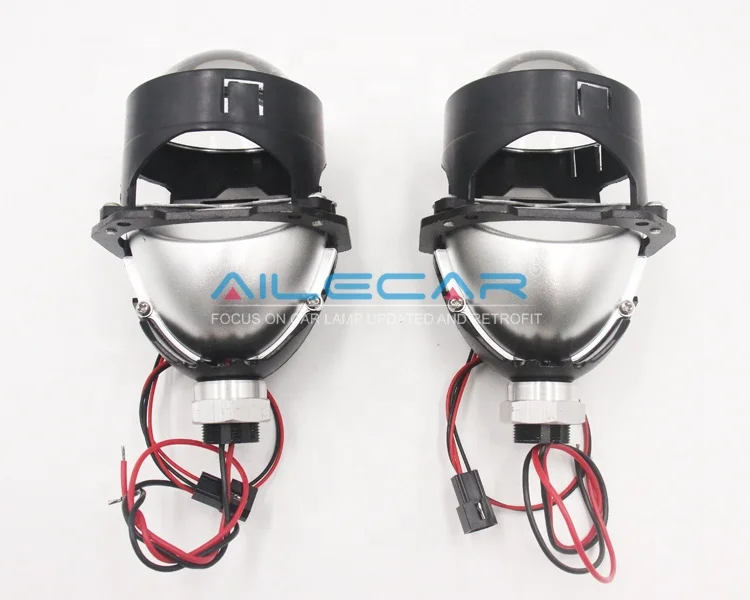 AILECAR 2.5inch 40W Hi Low Beam LED Projector Lens C25 RHD / LHD Car Bi LED Projector Headlight Retrofit Lens 4400LM 6000K